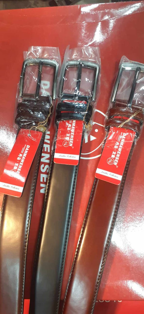 3-Piece 35mm Dress Belt Set – Black, Brown & Golden (Size 40–50)